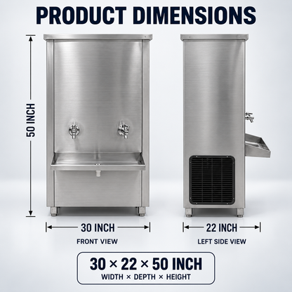 Gurubhai Equipments 150L Commercial Stainless Steel Water Cooler – Features