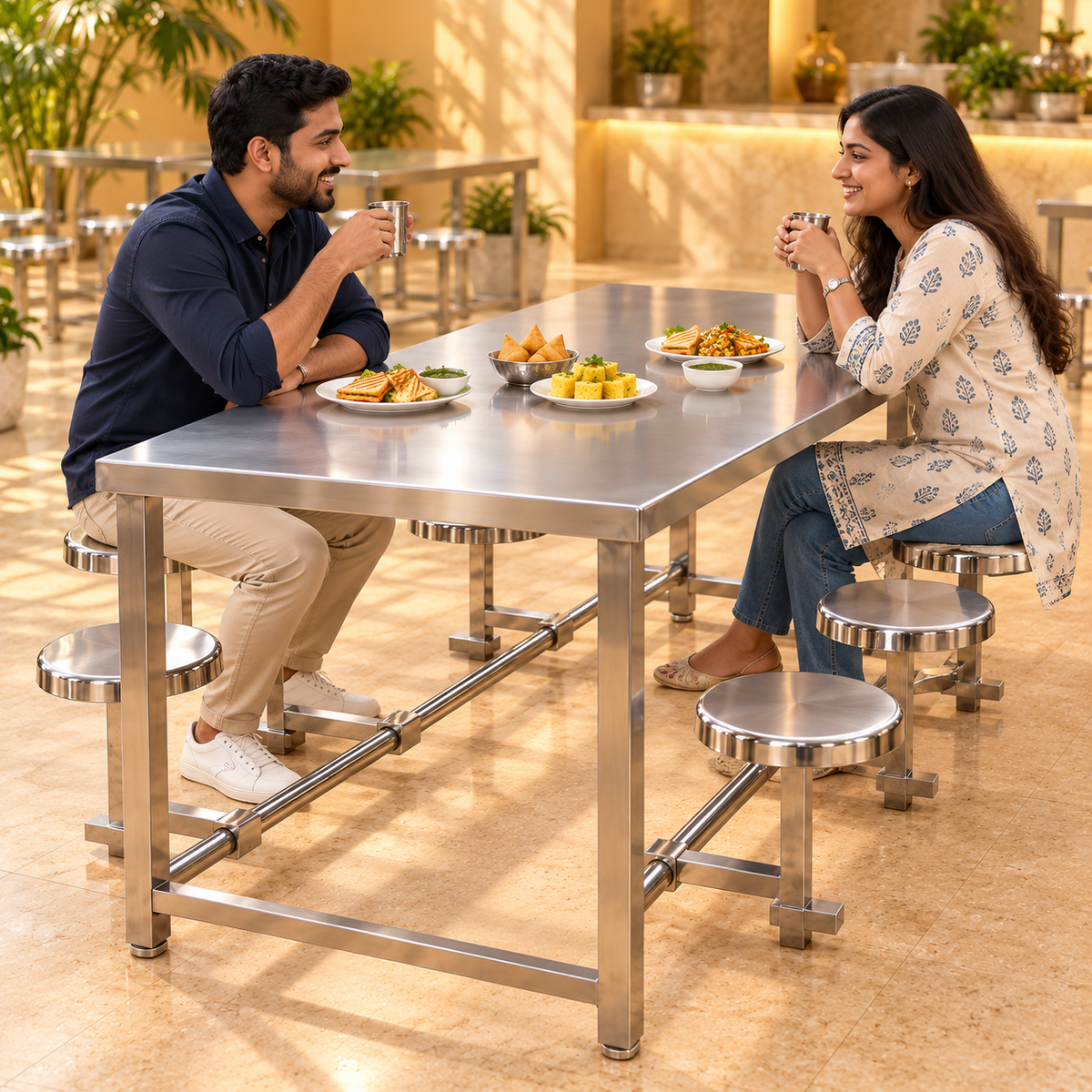 Gurubhai Equipments 6 Seater Folding Stool Seating – Detail