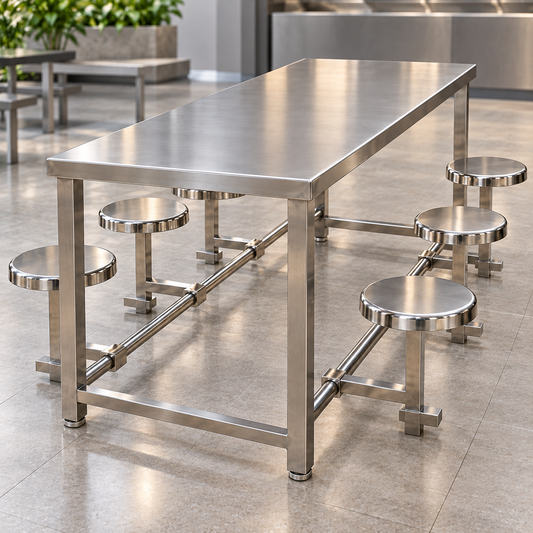 Gurubhai Equipments 6 Seater Folding Stool Seating – Front View