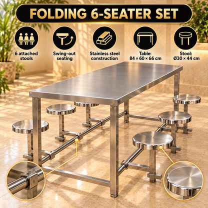 Gurubhai Equipments 6 Seater Folding Stool Seating – Dimensions