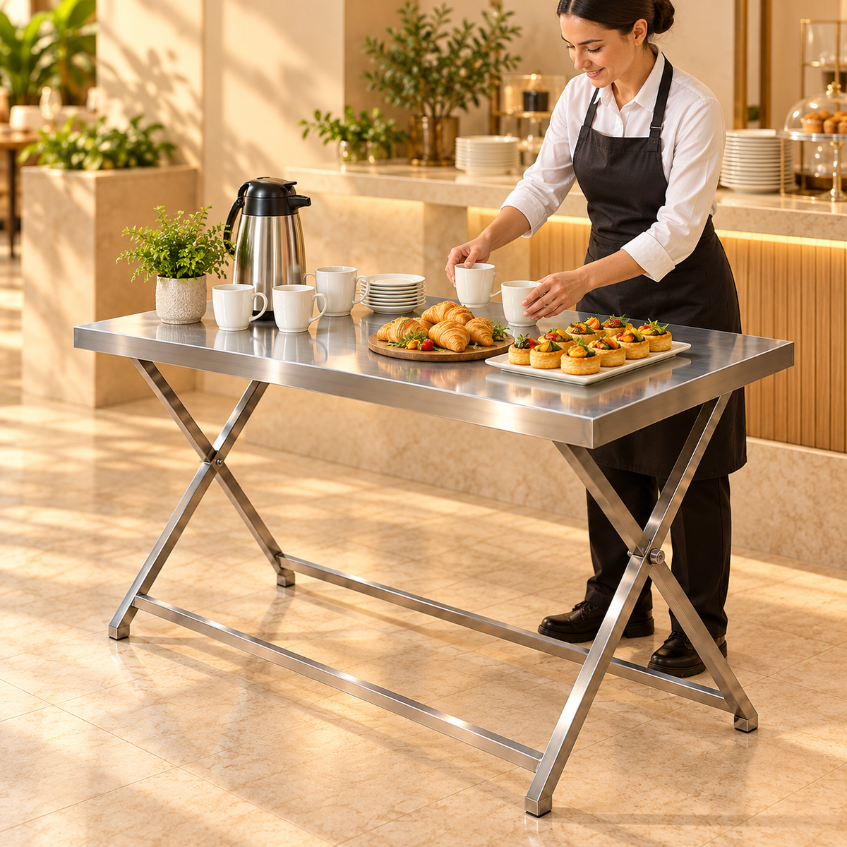 Gurubhai Equipments SS Folding Table – In Use