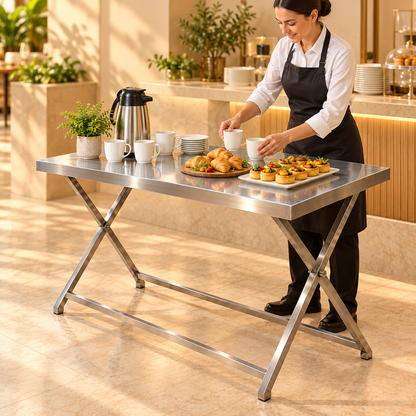 Gurubhai Equipments SS Folding Table – In Use