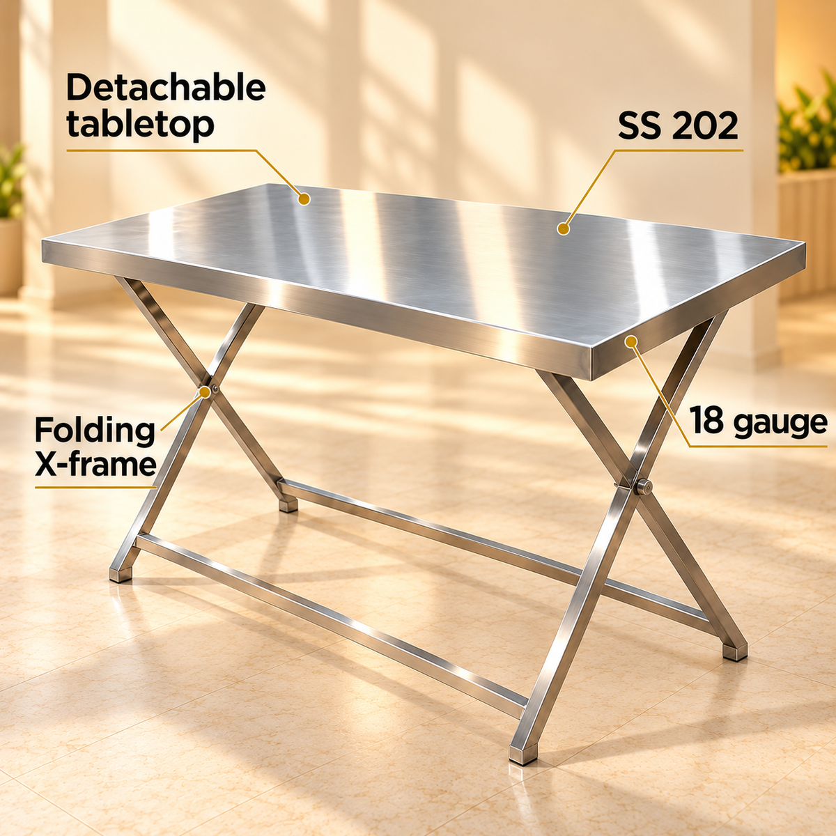 Gurubhai Equipments SS Folding Table – How to Use