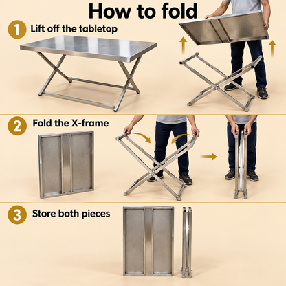 Gurubhai Equipments SS Folding Table – Features