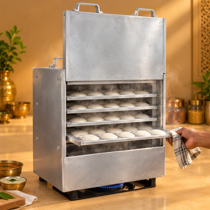 Gurubhai Equipments 5 Tray Aluminium Idli – In Use