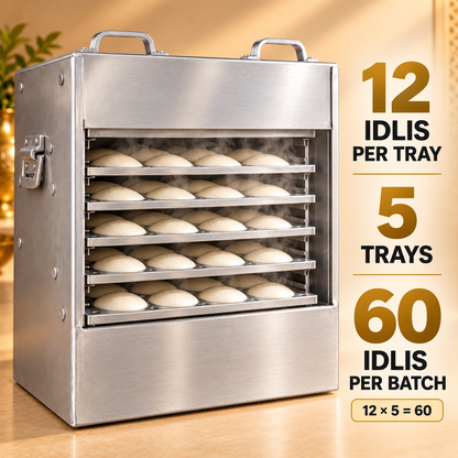 Gurubhai Equipments 5 Tray Aluminium Idli – Dimensions