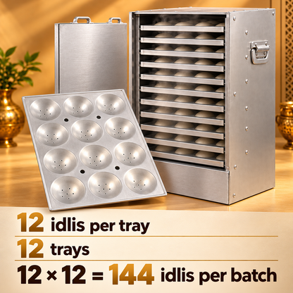 Gurubhai Equipments 12 Tray Aluminium Idli – Dimensions
