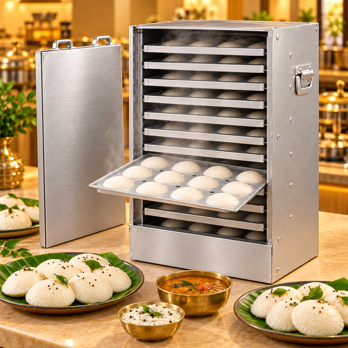 Gurubhai Equipments 12 Tray Aluminium Idli – Features