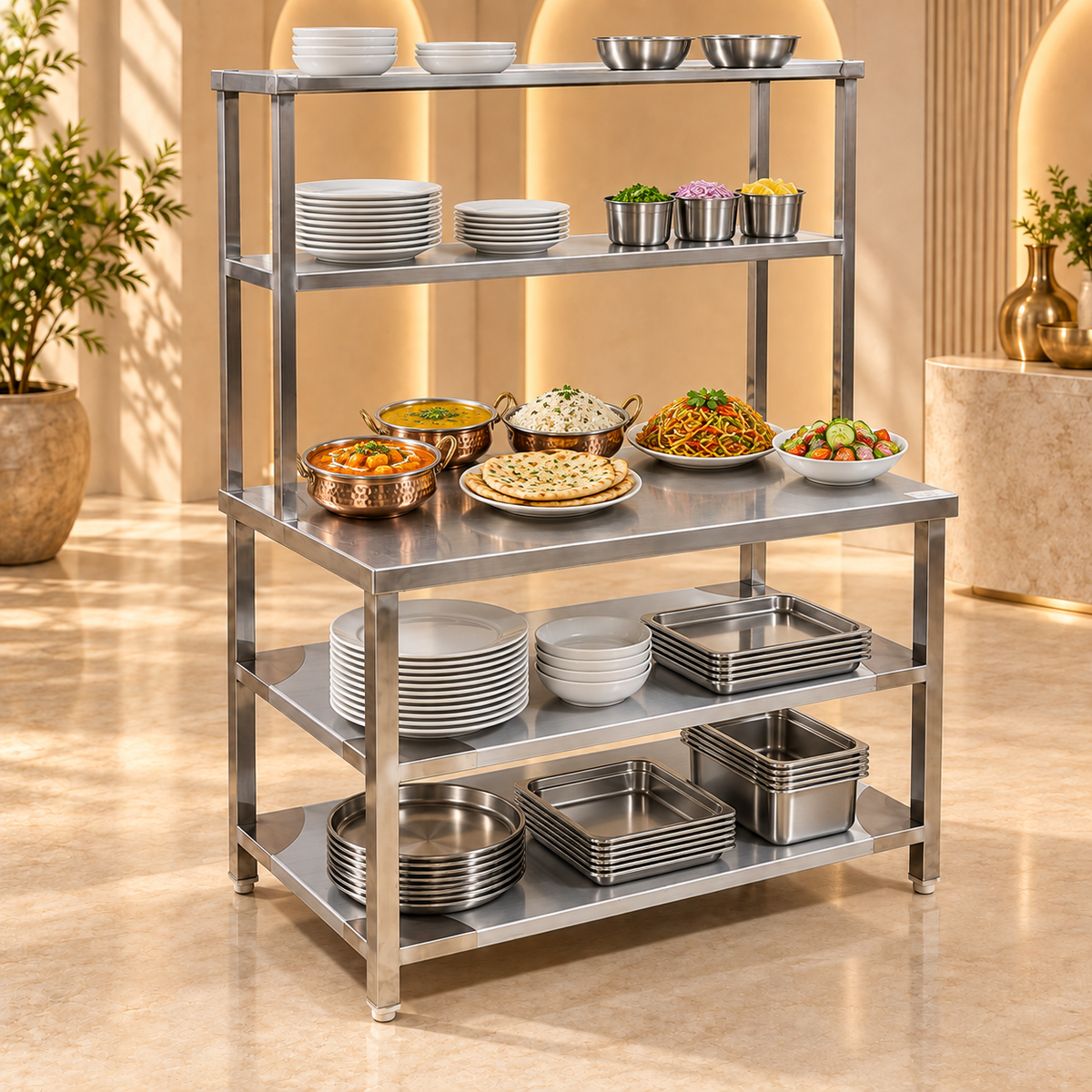 SS Pickup Table – 45 × 24 in for commercial kitchen service and order pickup – image 2