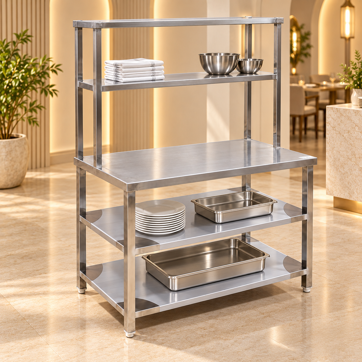 SS Pickup Table – 45 × 24 in for commercial kitchen service and order pickup – image 4