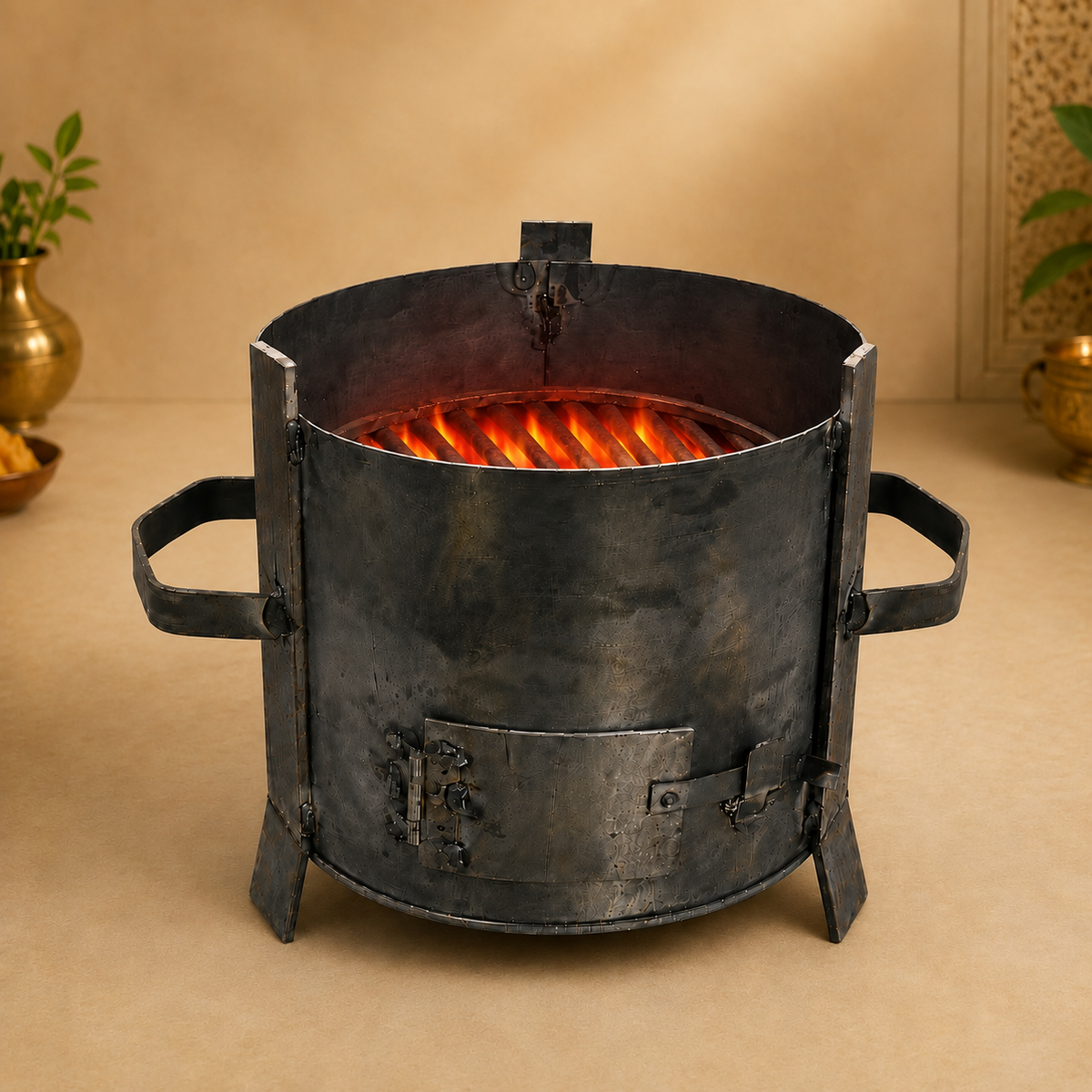 Round Charcoal Sigdi 11 inch with Grill Rods - product view 2