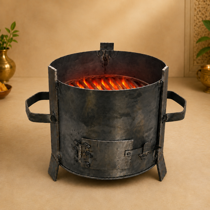 Round Charcoal Sigdi 11 inch with Grill Rods - product view 2