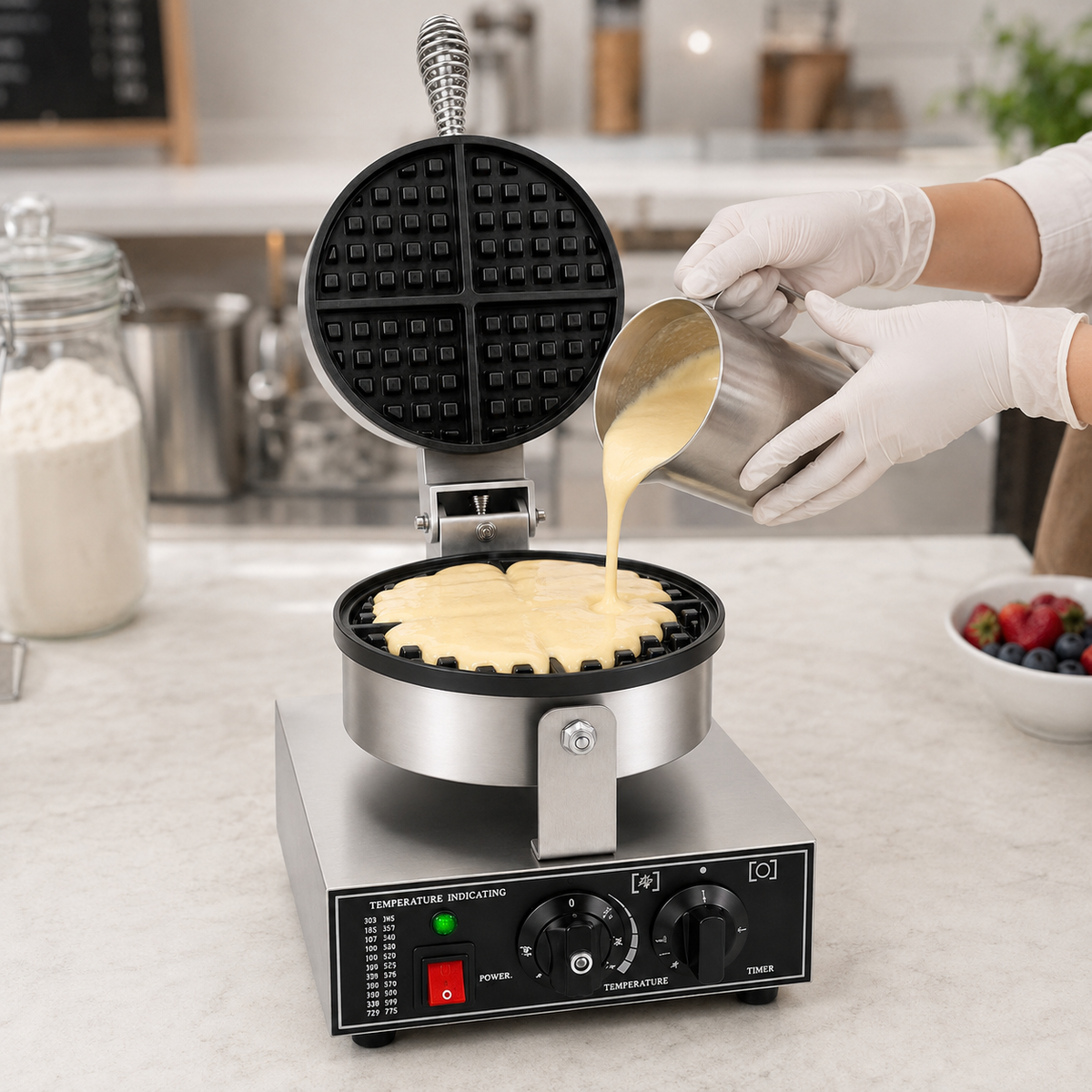 Round Belgian Waffle Maker - product view 13