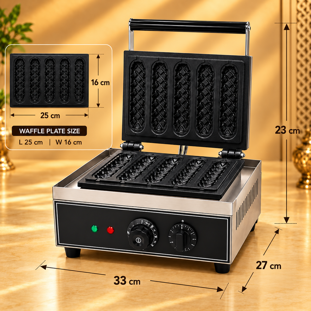 Gurubhai Equipments 5-Stick Commercial Waffle Maker – How to Use