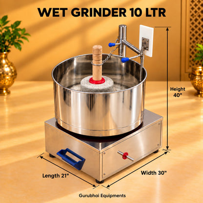 Gurubhai Equipments Wet Grinder 10 Ltr – Dimensions & Specifications