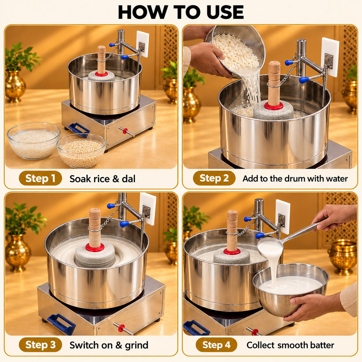 Gurubhai Equipments Wet Grinder 10 Ltr – How to Use