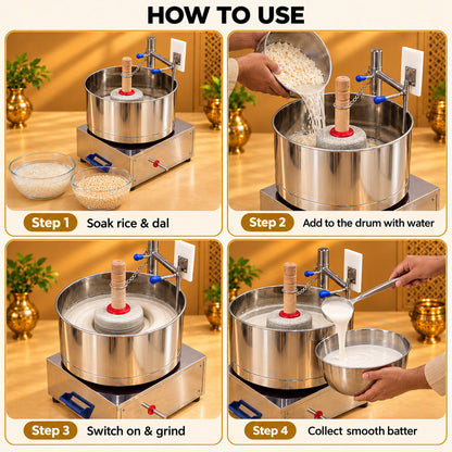 Gurubhai Equipments Wet Grinder 10 Ltr – How to Use