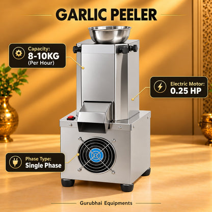 Gurubhai Equipments Garlic Peeler – Dimensions & Specifications
