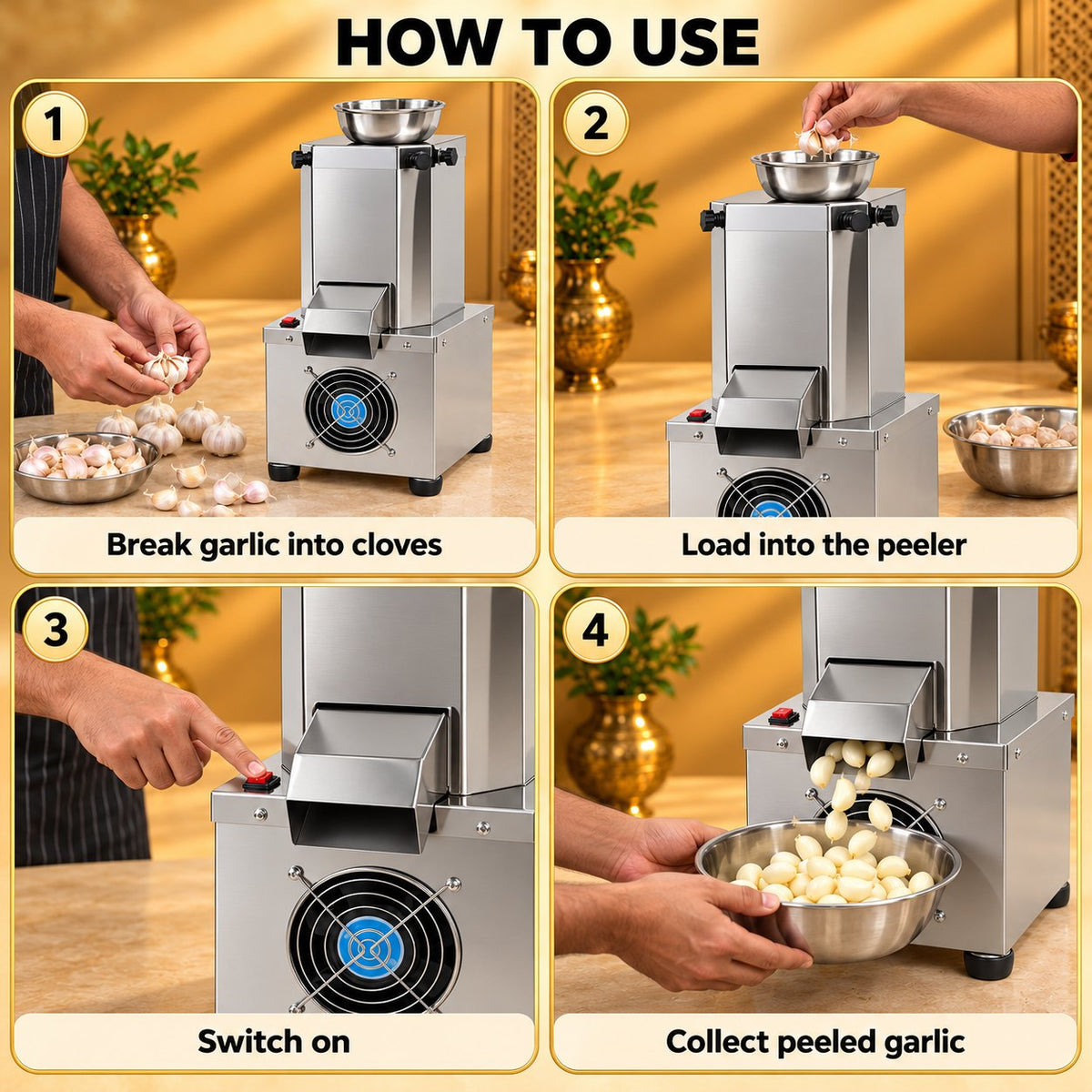 Gurubhai Equipments Garlic Peeler – How to Use
