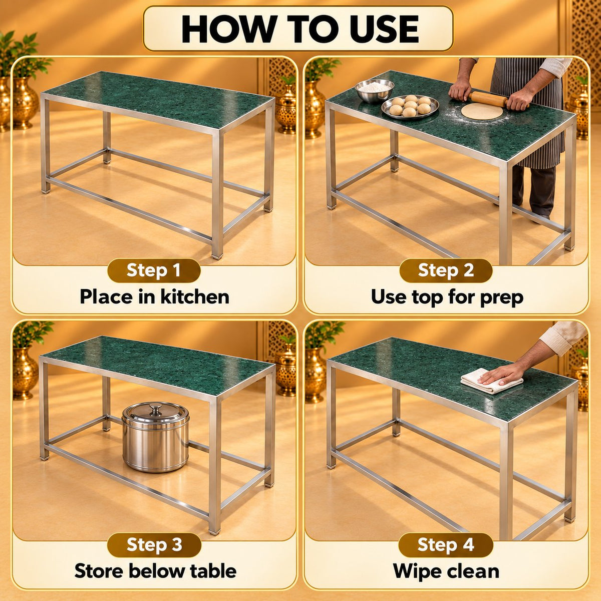 Gurubhai Equipments Marble Top Table (NO Undershelf) – How to Use