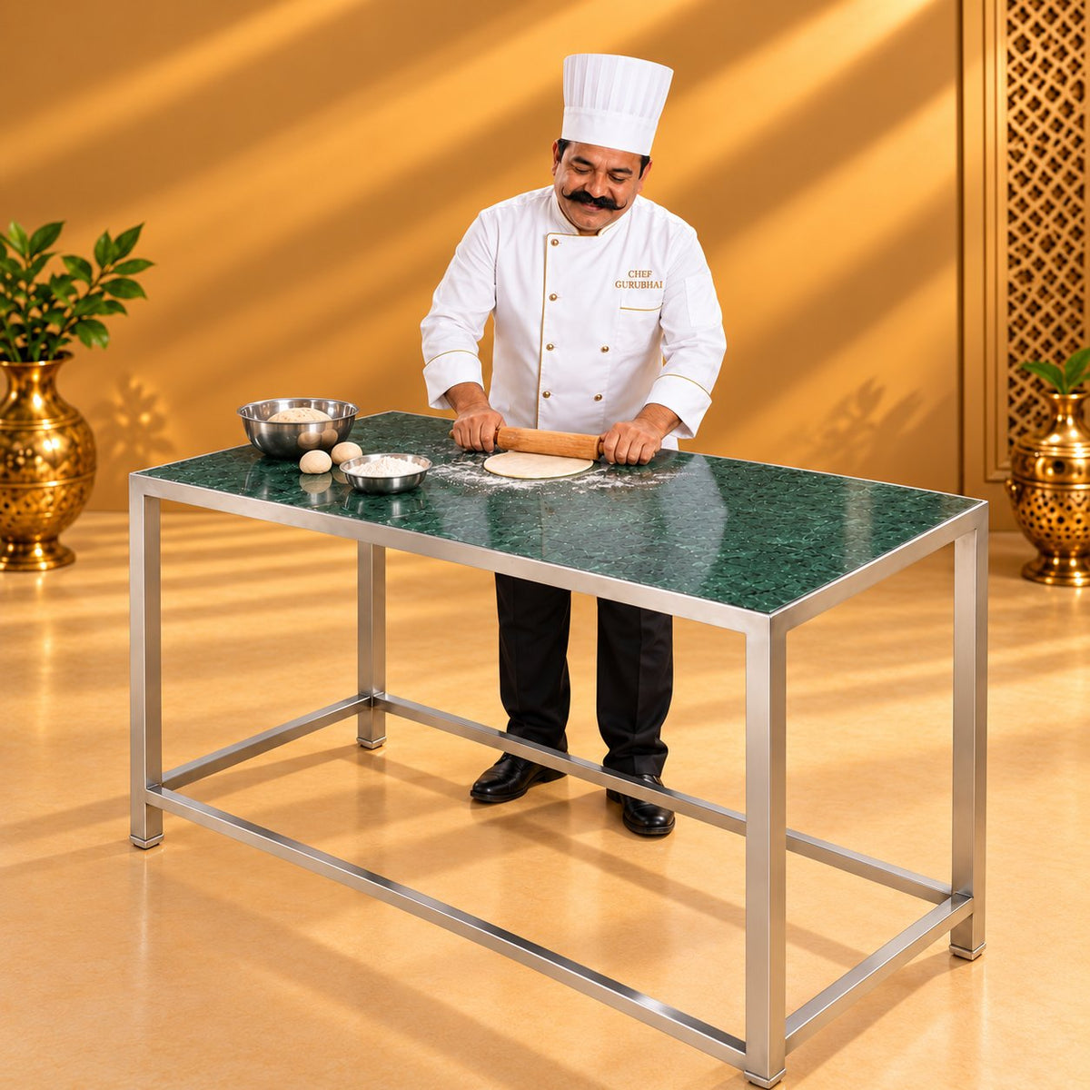 Gurubhai Equipments Marble Top Table (NO Undershelf) – Chef Gurubhai Demo