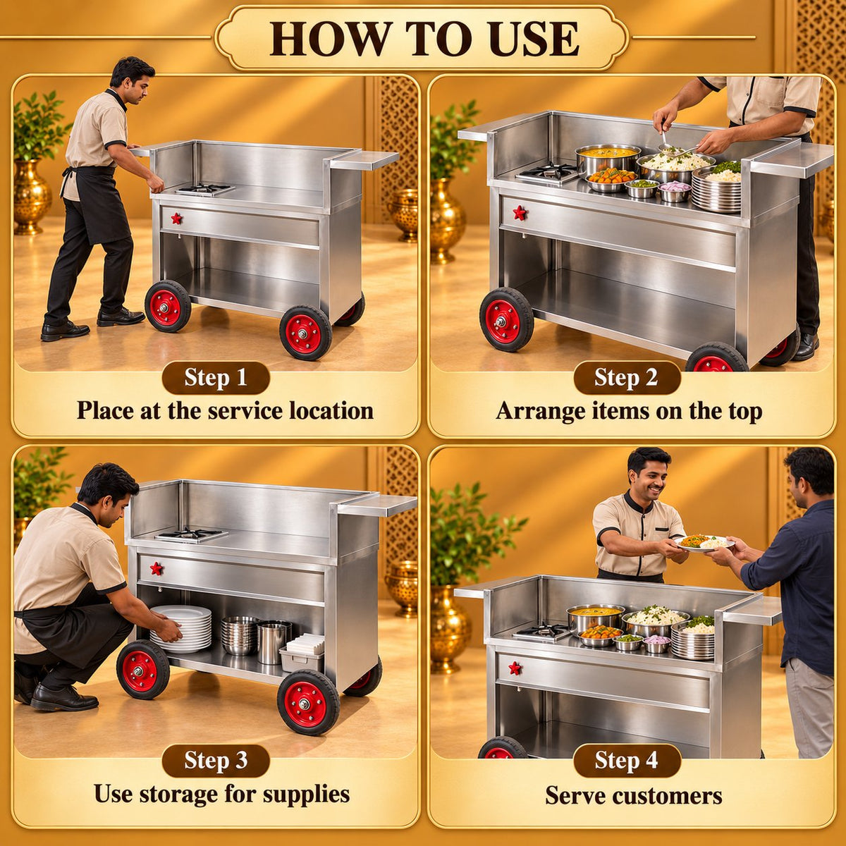Gurubhai Equipments SS Counter With Wheels – How to Use