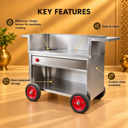 Gurubhai Equipments SS Counter With Wheels – Key Features