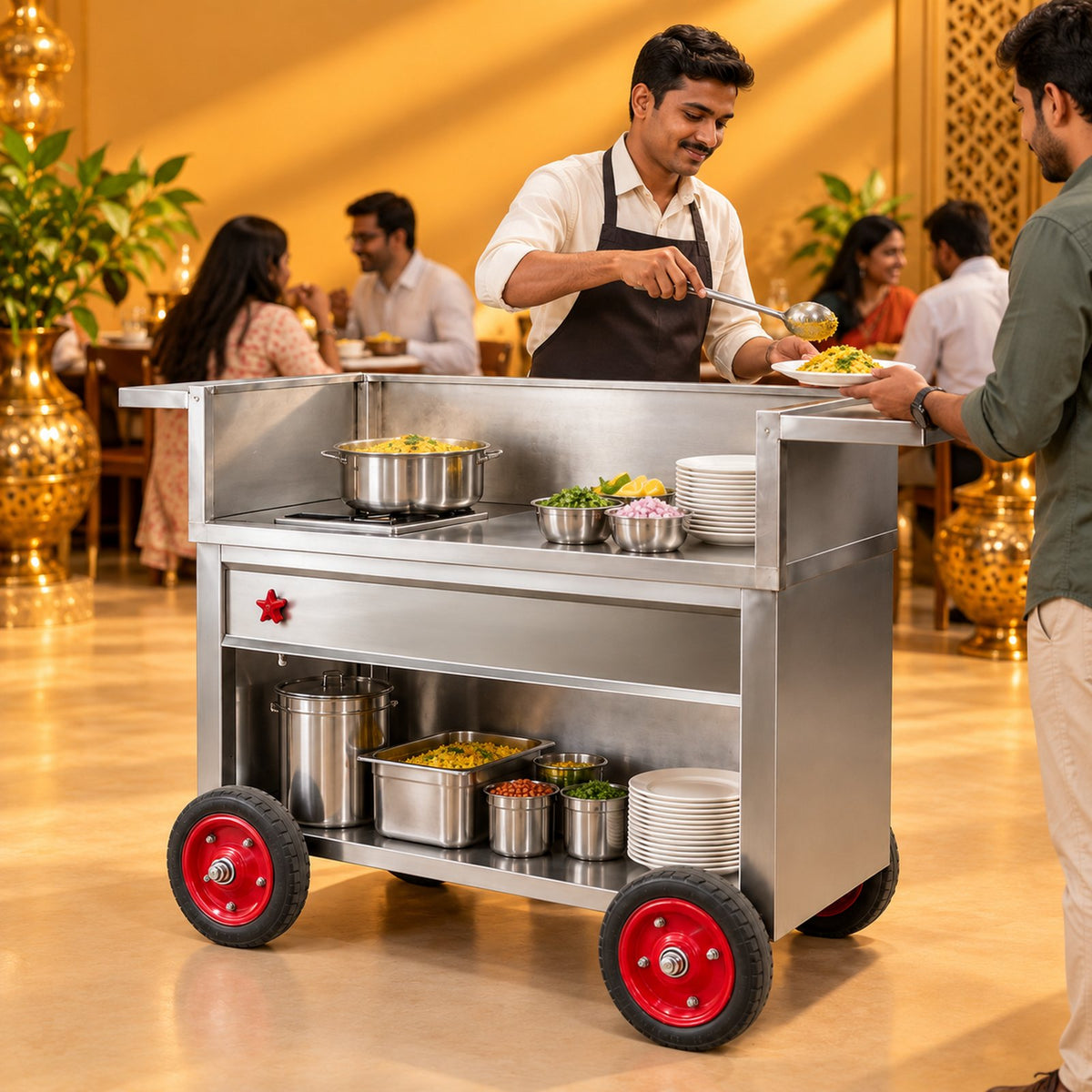Gurubhai Equipments SS Counter With Wheels – Real-Life Use