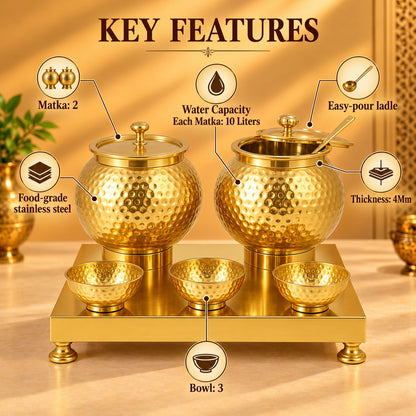 Gurubhai Equipments Panipuri Matka Set - Gold – Key Features