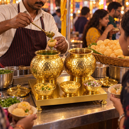 Gurubhai Equipments Panipuri Matka Set - Gold – Real-Life Use