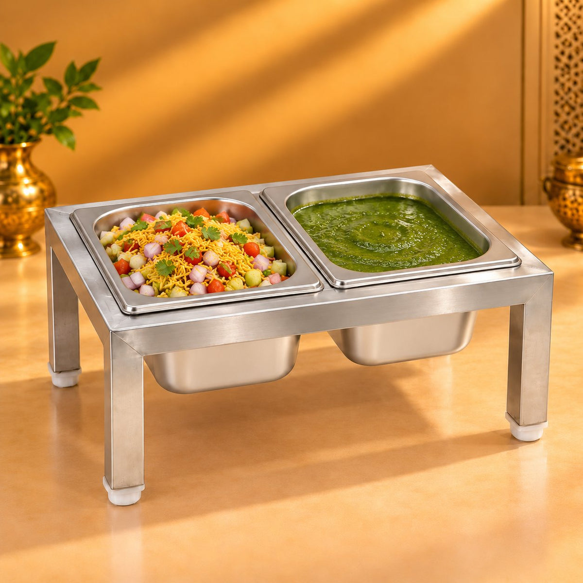 Gurubhai Equipments 2 GN Pans Stand – In Use