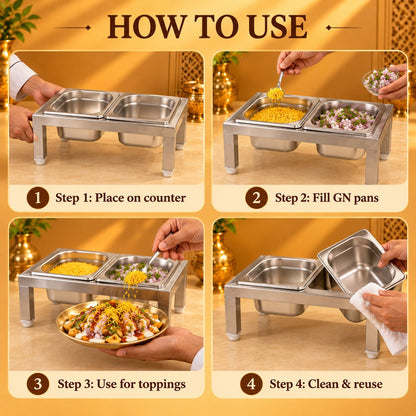Gurubhai Equipments 2 GN Pans Stand – How to Use