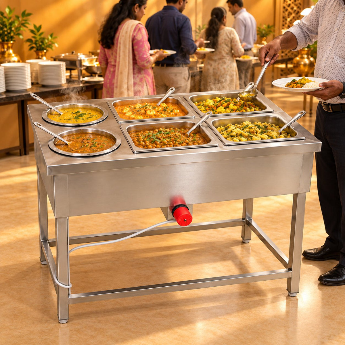 Gurubhai Equipments 2 Pot + 4 GN Pans Bain Marie – Real-Life Use