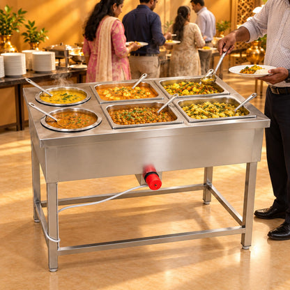 Gurubhai Equipments 2 Pot + 4 GN Pans Bain Marie – Real-Life Use