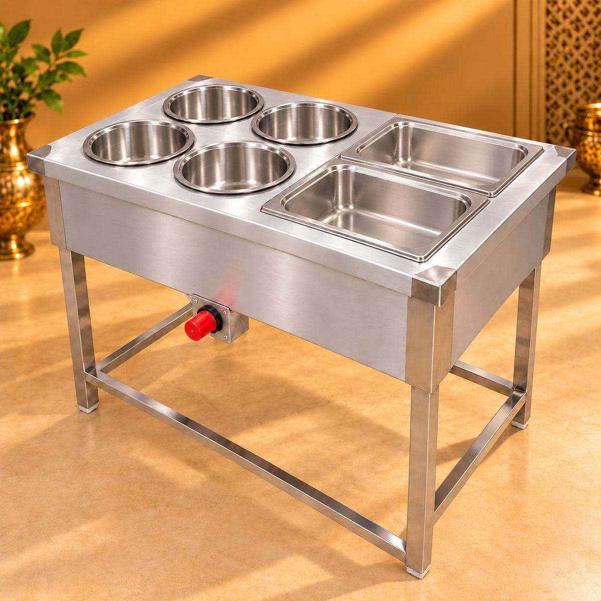 Gurubhai Equipments 4 Pot + 2 GN Pans Bain Marie – Hero View