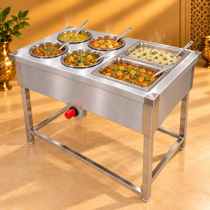 Gurubhai Equipments 4 Pot + 2 GN Pans Bain Marie – In Use