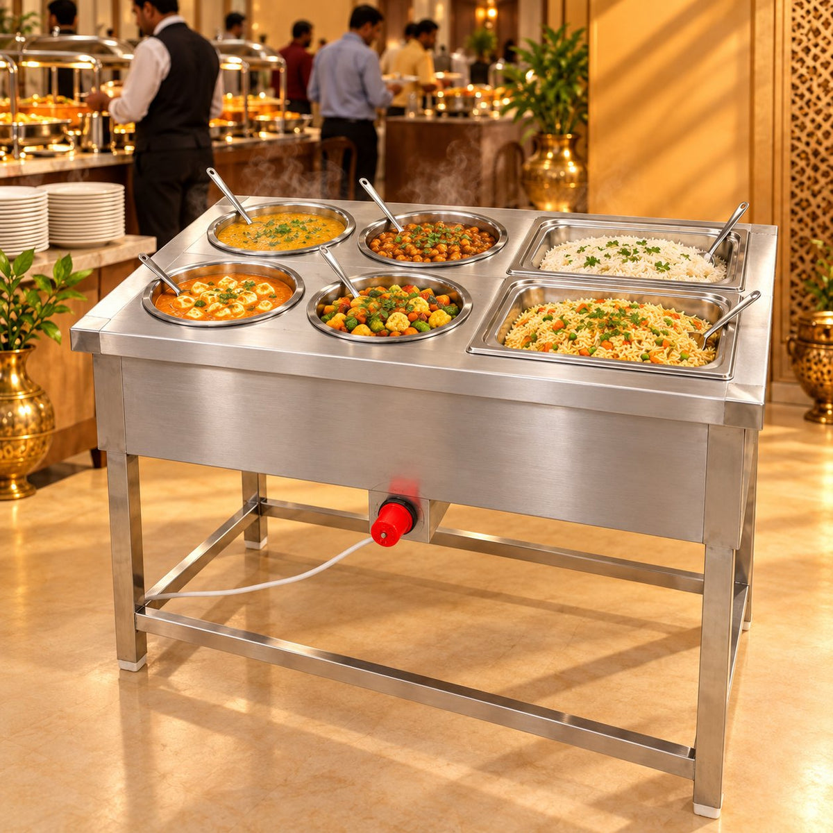 Gurubhai Equipments 4 Pot + 2 GN Pans Bain Marie – Real-Life Use