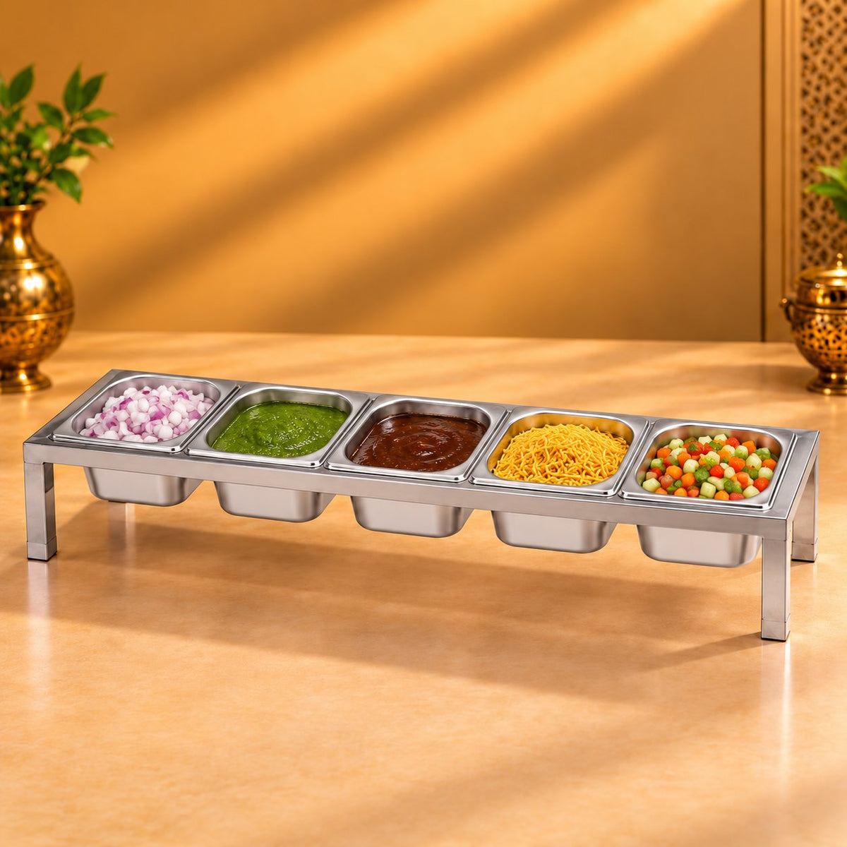 Gurubhai Equipments 5 GN Pans Stand – In Use