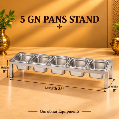 Gurubhai Equipments 5 GN Pans Stand – Dimensions & Specifications