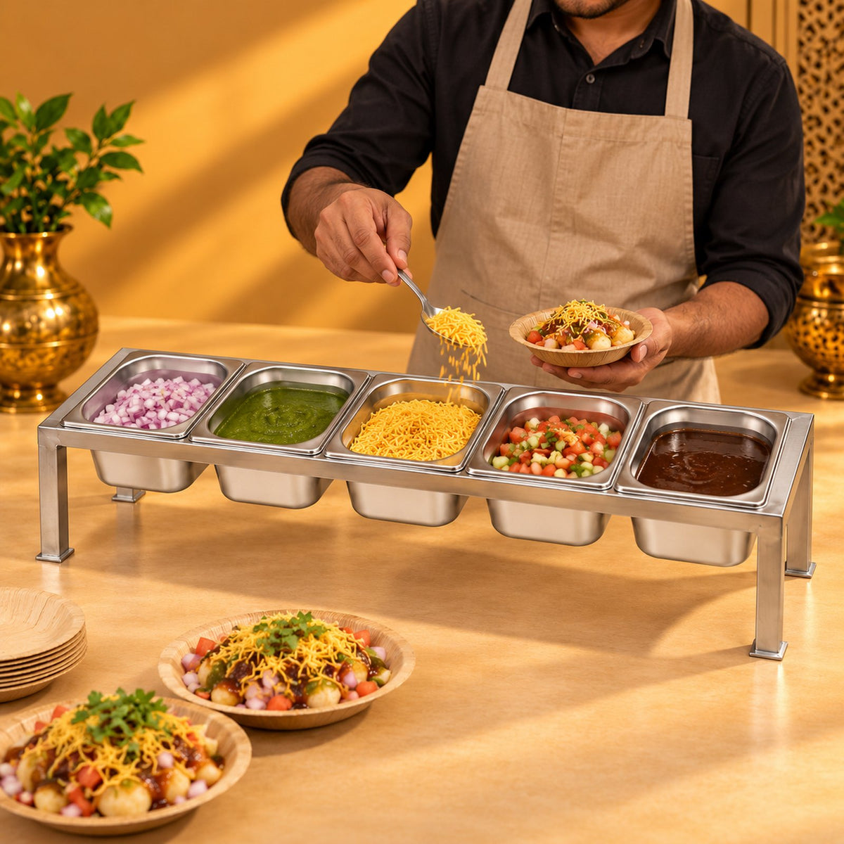 Gurubhai Equipments 5 GN Pans Stand – Real-Life Use