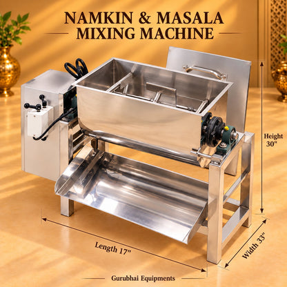Gurubhai Equipments Namkin & Masala Mixing Machine – Dimensions & Specifications