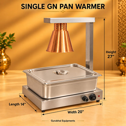 Gurubhai Equipments Single GN Pan Warmer – Dimensions & Specifications