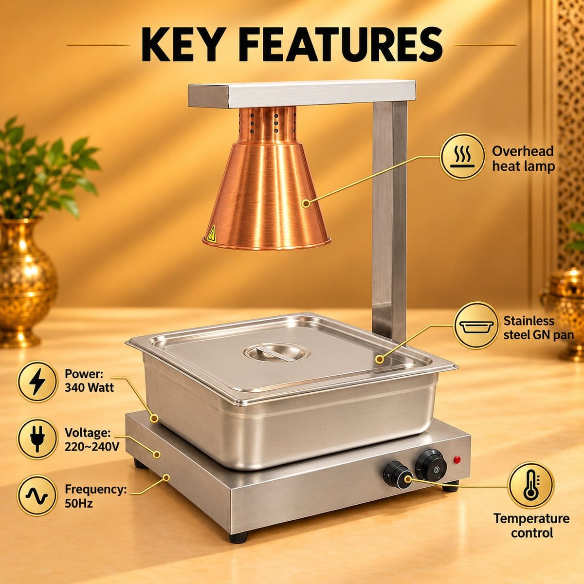 Gurubhai Equipments Single GN Pan Warmer – Key Features