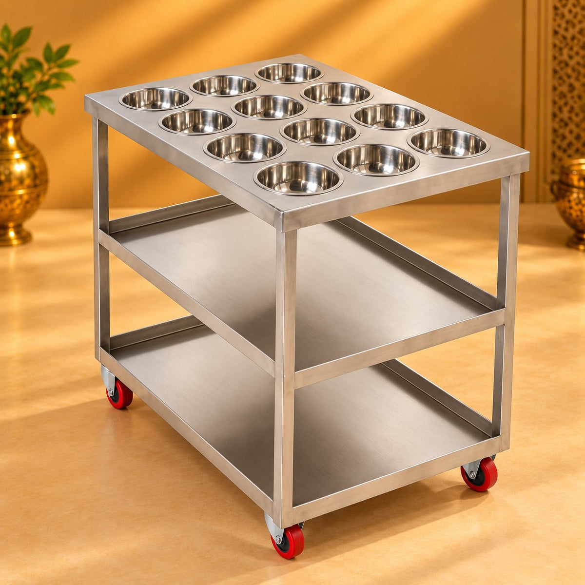 Gurubhai Equipments Masala Bowl Trolley – Hero View
