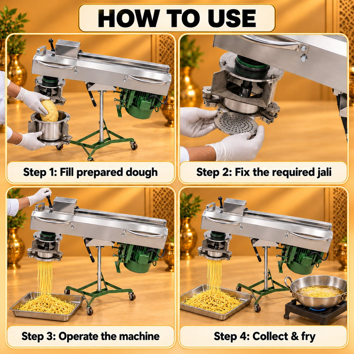 Gurubhai Equipments Farsan Namkeen Machine- 7" – How to Use