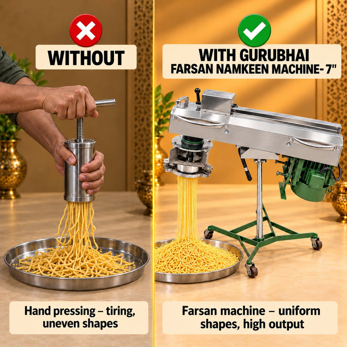 Gurubhai Equipments Farsan Namkeen Machine- 7" – Why Choose It