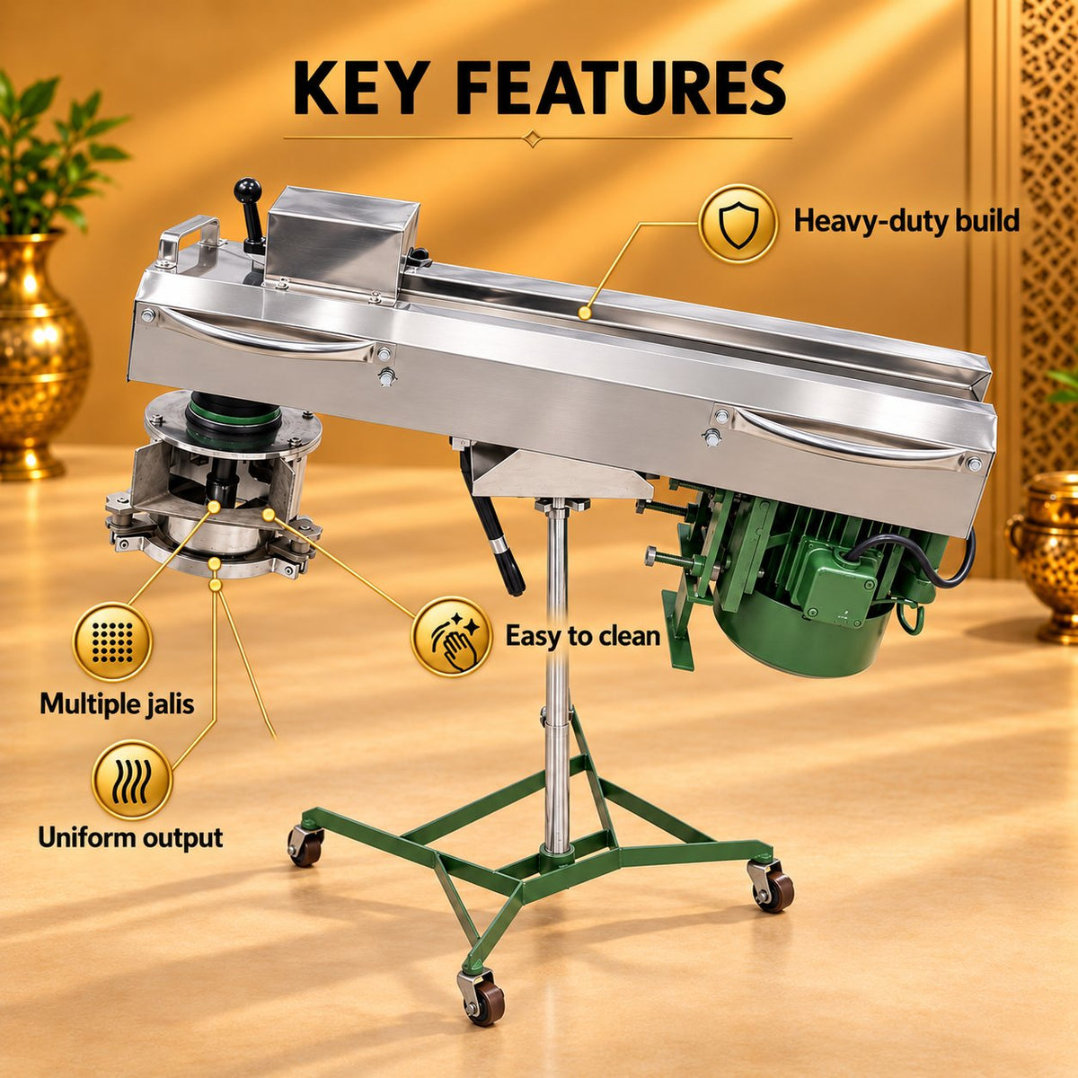 Gurubhai Equipments Farsan Namkeen Machine- 7" – Key Features
