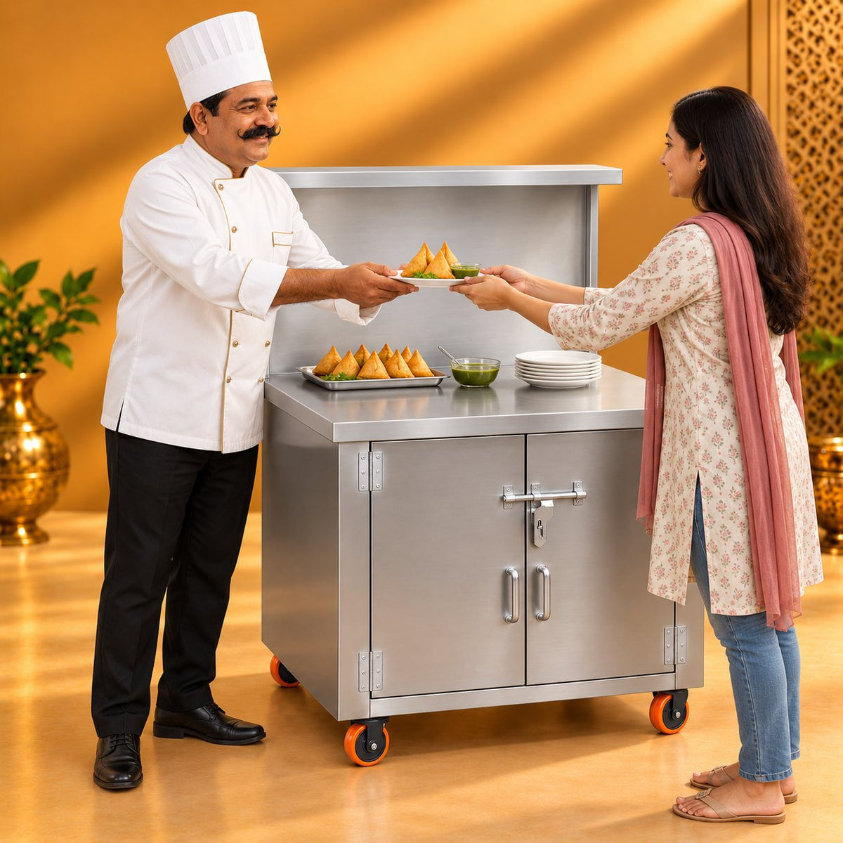 Gurubhai Equipments SS Service Counter – Chef Gurubhai Demo