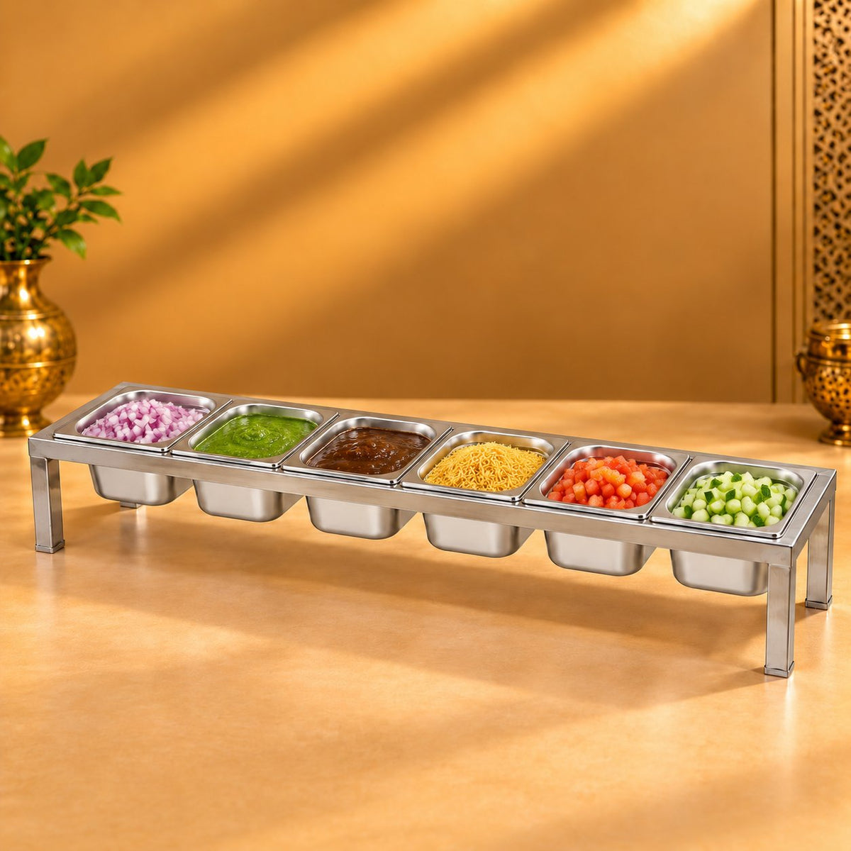 Gurubhai Equipments 6 GN Pans Stand – In Use