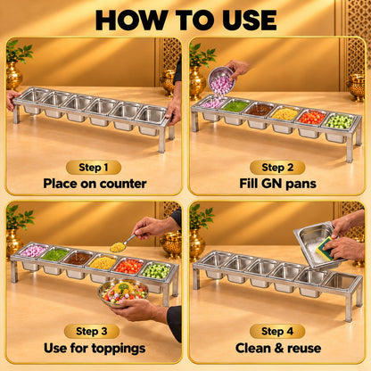 Gurubhai Equipments 6 GN Pans Stand – How to Use
